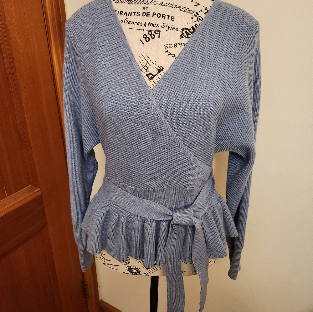 Zesica Faux Wrap Sweater Size M